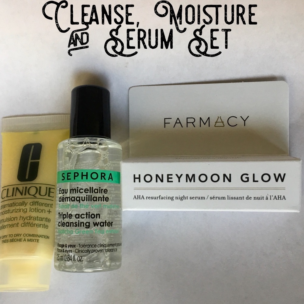 Cleanser Water, Moisturizer and Serum